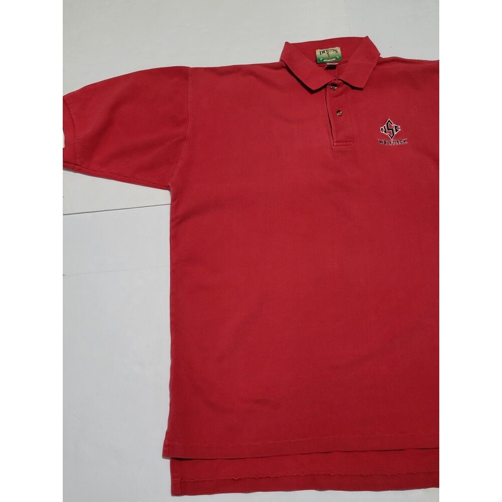 (#A1) Vintage Divots Sport NSC Wolfpack Golf Polo Shirt Size 2XL Red